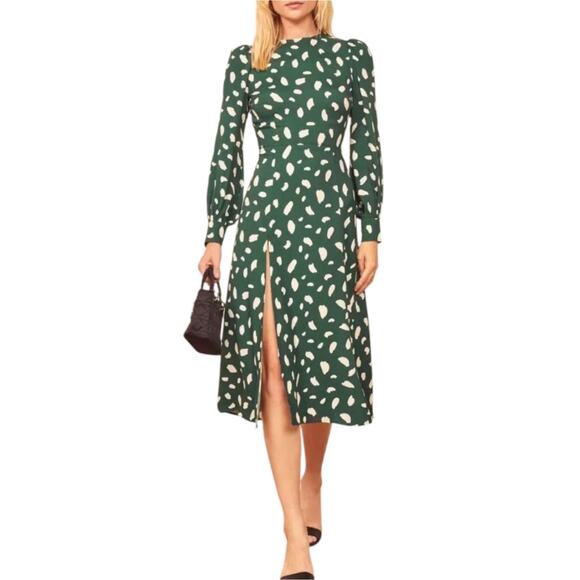 Reformation Creed Midi Dress Splatter Print - Picture 1 of 12